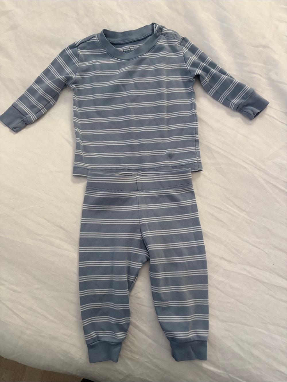 EUC LAKE PAJAMAS Blue Striped Kids Pajama Set - Cozy Long Sleeve Top & Pants